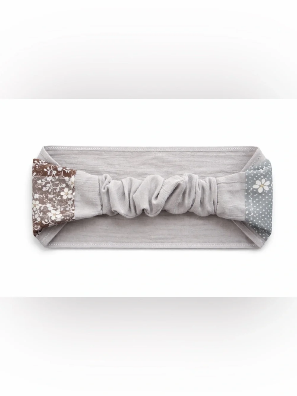 Boho Patchwork Wide Headbands Duo, Fits All Rhinestone Cotton Linen Hairbands